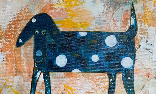 Painting of a dog by Alana Kelly